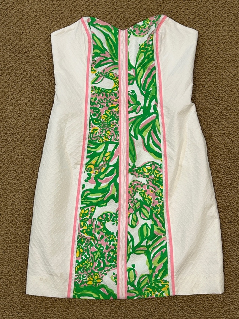 Lilly Pulitzer Angela Strapless Dress sz 6 Seeing Pink Elephants Print Cotton